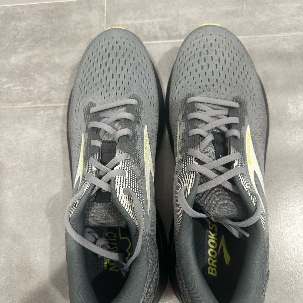 Brooks Ghost 16 Mens Running Shoes Size 12.5 Gray & Lime Green 1104181D040 - Picture 6 of 8